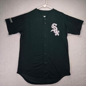 Chicago White Sox Jersey Mens Medium Majestic Green Heat Transfer Logo